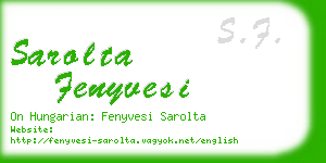 sarolta fenyvesi business card